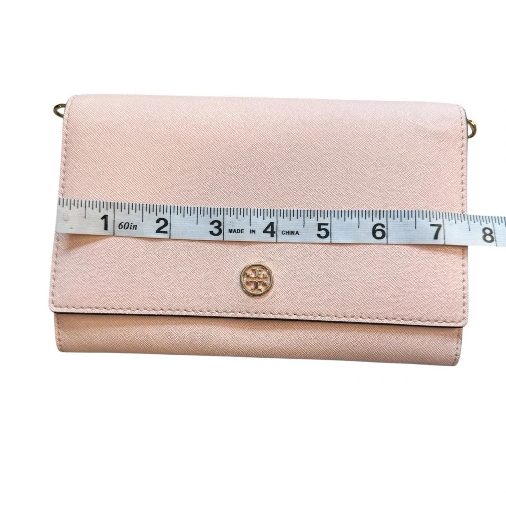 Tory Burch Baby Pink Leather Clutch Bag Wallet Crossbody